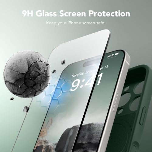 Image of Magnetic for iPhone 16 Pro Max Case Silicone Alpine Green