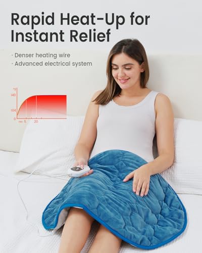immtree Weighted Heating Pad for Deeper Pain Relief, 7lbs XXXL Size(29x24) with Fast Heat Technology, Heated Blankets for Adults, Relief for Back and Shoulder and Knee