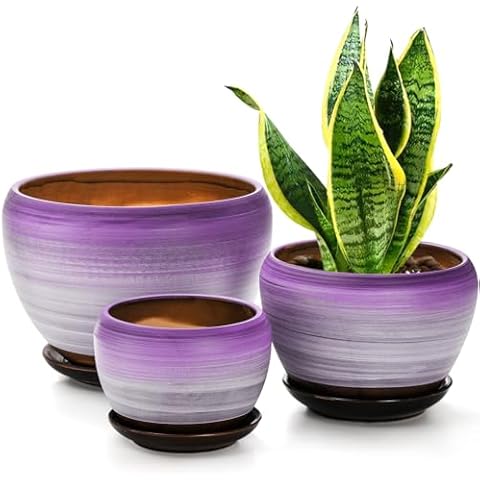 SOUJOY Ceramic Flower Pots Set Cover