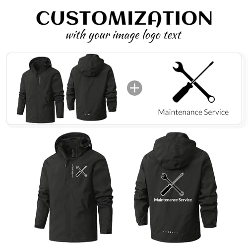 Custom Men's Waterproof Outdoor Jacket with Zipped Pockets Personalized Lightweight Windbreaker Hooded Rain Coat2