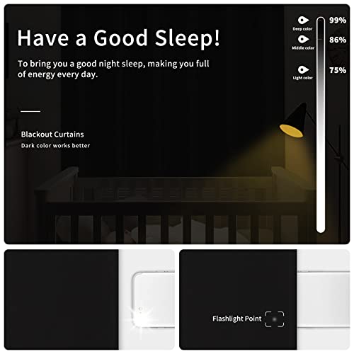 Image of Easy-Going Blackout Curtains for Bedroom, Solid Thermal Insulated Grommet and Noise Reduction Window Drapes, Room Darkening Curtains for Living Room, 2 Panels(46x63 in, Black)