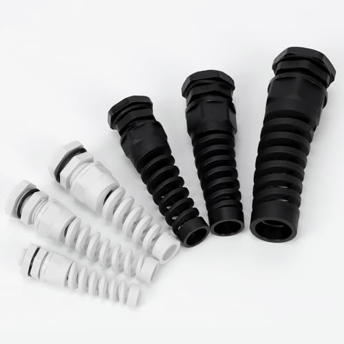 Conectores de nailon negro Glarks PG7 a PG21 con paso de cable estanco e impermeable IP68 7