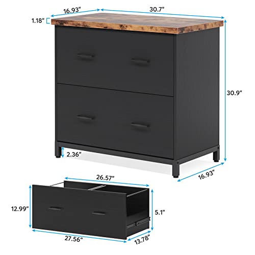 Tribesigns-2-Drawer-File-Cabinet-Wood-Lateral-Filing-Cabinet-Home-Office-File-Cabinet-for-A4-Letter-Size-Brown-Black