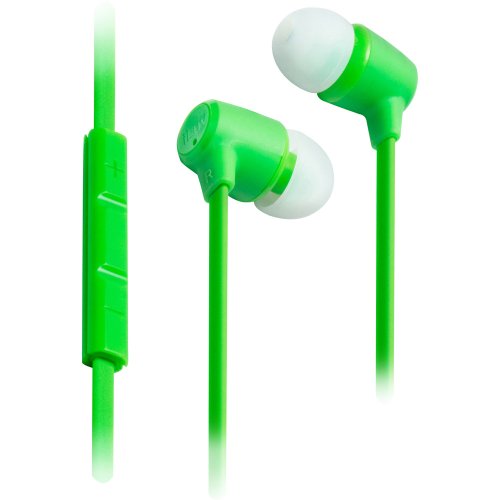 jWIN IEP215GRN Bubble Gum 3 Stereo Earphones with 3-In-1 SpeakEZ Remote for iPad/iPhone/iPod, Green