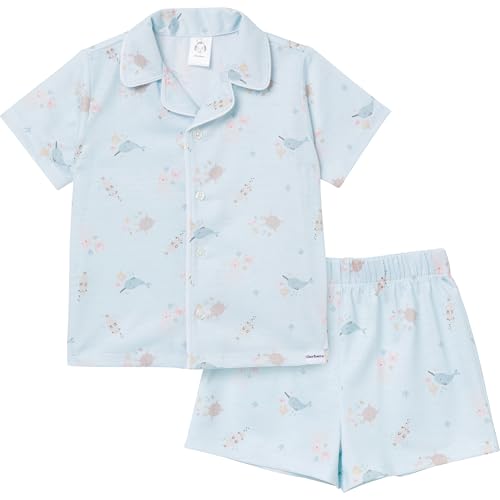 Gerber Toddlers and Baby Girls' 2-Piece Coat Style Pajama Short Set, Sea, 4T