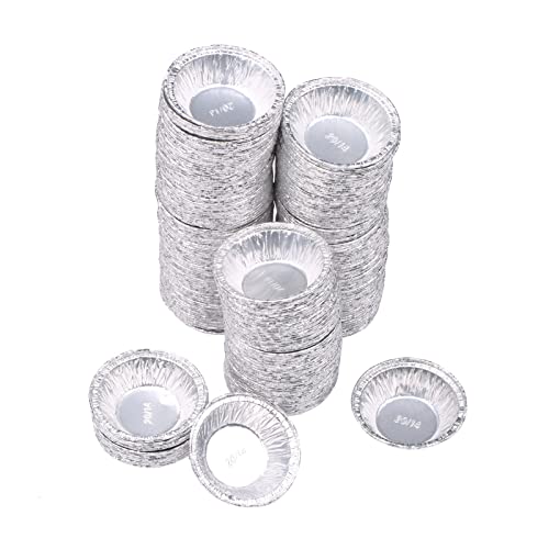 Molde para tartas de huevo, moldes para tartas portuguesas, moldes de papel de aluminio para hornear, tartaletas versátiles redondas, 250 unidades