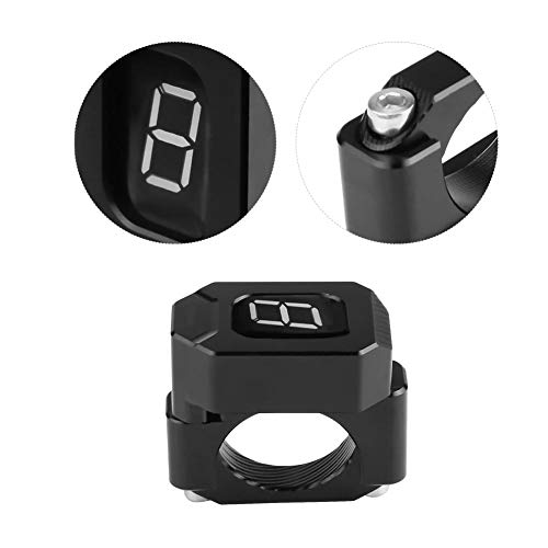 Keenso Speed ​​Gear Display Holder fit 22mm-28.6mm, Universal Motorcycle Speed ​​Gear Display Indicator Holder Soporte Negro