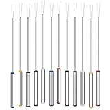 Fondue Forks Fonduegabeln Set Edelstahl Fondue Gabeln mit HitzebesttNdigem Griff Marshmallows Gabel BBQ Gabel Spieße Gabel Fondue Zubehör Küchenwerkzeuge für Käse Fleisch Schokolade Dessert 12 Stück