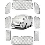 Loveyes トヨタ ハイエース サンシェード 200系 ワイド 全面 6層構造 純正 車中泊 フルセット 1型 2型 3型 4型 5型 日除け 断熱 UVカット 専用アクセサリー (ハイエース 200系 ワイド)