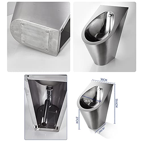 Orinatoio in acciaio inox 304, orinatoio a parete sospeso ad alta efficienza con scarico a induzione e kit di scarico automatico miniatura 7