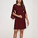 Women's Round Neck Dress Half Bell Sleeve Business Casual Loose Fit Mini Dresses Flowy Fashion Solid Color Clothes S-2XL