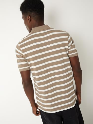 Image of Max Men's Half Sleeves Regular Fit Striped Polo T-Shirt
