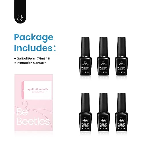 Image of Beetles Gel Polish Set, 6 Colors Yellow White Orange Blue Gel Polish Kit