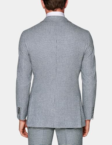 3 Pieces Men's Vintage Small Houndstooth Suit Set Retro Notched Lapel Jacket Vest Pants Formal Casual Party Wedding4