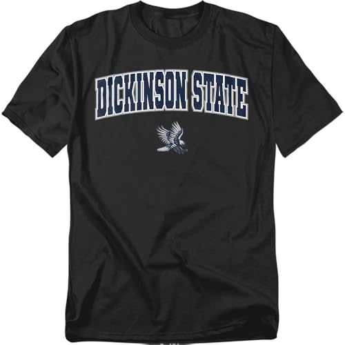 Dickinson State University Arch Logo Black Unisex Adult T Shirt, Black, 2XL
