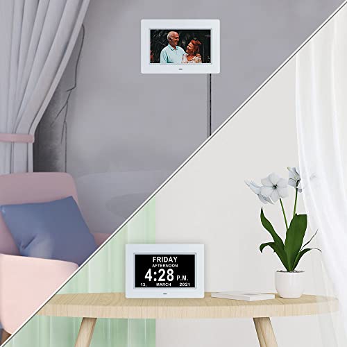 Digital Day Calendar Clock, Extra Large Day Date Time Dementia Clocks For Senior Elderly Memory Loss Vision Impaired Alzheimer's With12 Alarm Reminders Auto-Dimming Am/Pm 12/24H (7 Inch White) #TOP2