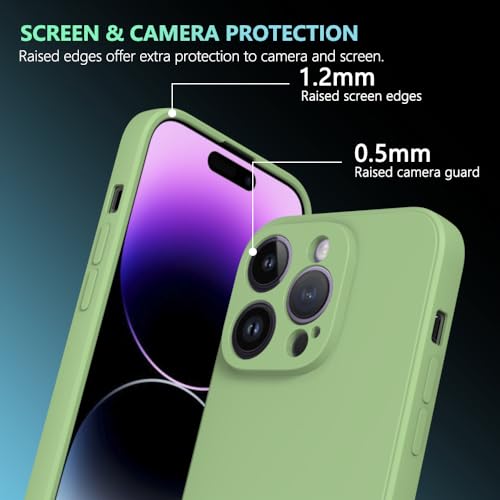 Image of for iPhone 14 Pro Case Green, Scratch Resistant with Soft Touch, Slim Thin Phone Cover for iPhone 14 Pro 6.1 inch