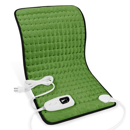 Image of Deepsoon Heating Pad,Electric Heating Pads for Back,Neck,Moist Heating Pad for Abdomen Shoulder Knee Legs,Dry /Moist Heat&Auto Shut Off,Mother's Day Birthday for Men and Women,Green Black,24x12 Inch