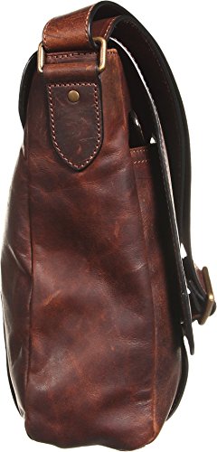 Image of Frye Logan Messenger Dark Brown Antique Pull Up One Size