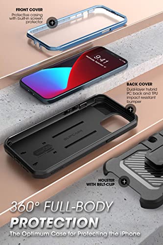 Supcase Unicorn Beetle Pro Series Case For Iphone 12 Pro Max (2020 Release) 6.7 Inch, Built-In Screen Protector Full-Body Rugged Holster Case(Cerulean) #TOP3