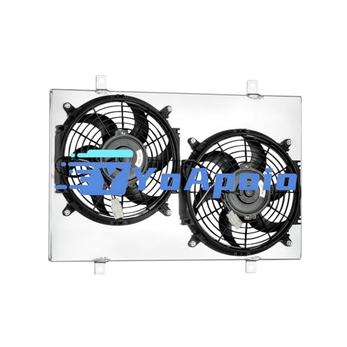 YoApoio Automotive Radiator Cooling Fan Shroud for 1982-2002 Chevrolet S10 Blazer Corvette V8 5.7L, Automotive Aluminum Electric Radiator Fan Shroud