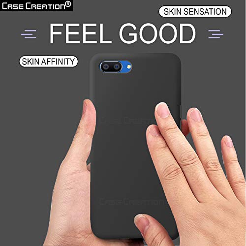 Image of Case Creation Luxurious OG Series for RealmeC1 Case Cover,Anti-Dirty Slim Case Frosted Matte Cute Candy TPU Raised Bezel (Splash of Color) Back Cover for Realme C1 -Black