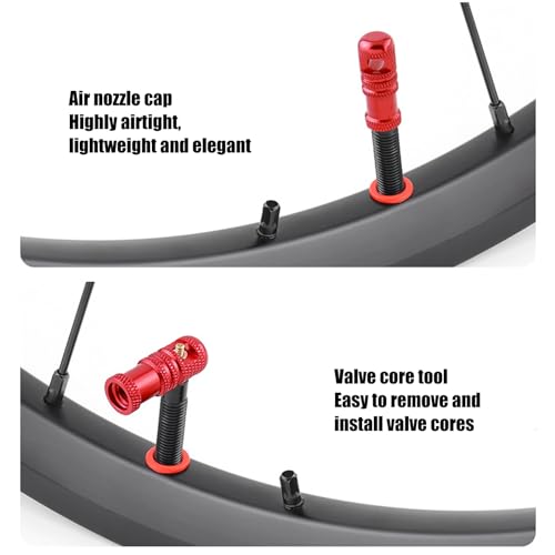 2Pcs Tapas para Válvulas Presta de Bicicleta con Núcleos Removibles para Bicicletas de Carretera Accesorios de Ciclismo miniatura 6