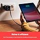 Verbatim GaN Charger 65 W 2-Port USB-C Ladegerät mit ausziehbarem Kabel, Power Adapter, Schnellladegerät für Apple iPad, iPhone, Samsung & Co, Travel Adapter für EU, UK, USA