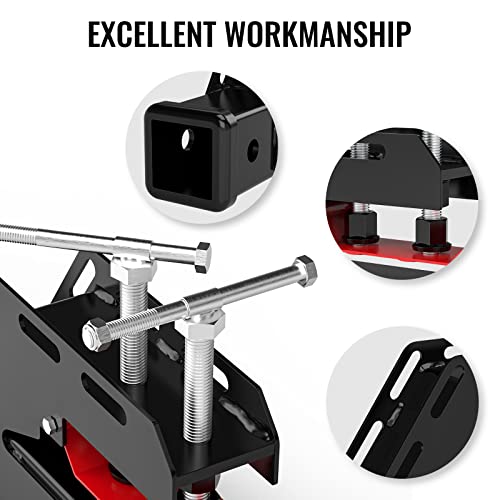 Rbhauto 2023 Upgraded Clamp On Trailer Hitch Receiver, Non-Slip 2" Ball Mount Adapter For Tractor Bucket Kubota Deere Bobcat #TOP5