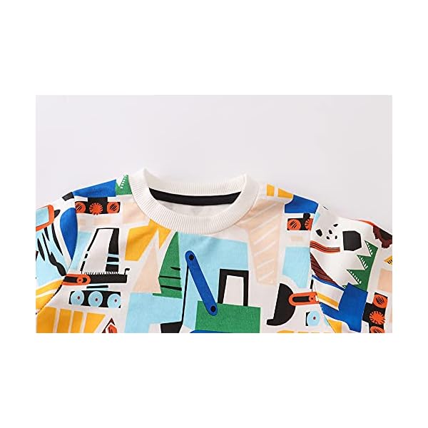 WINZIK Baby Boys Sweatshirt Outfit Toddler Kids Long Sleeve Pullover Cartoon T-Shirt Tops Spring Fall Clothes 2-7T (4-5T, 7#) - Image 4