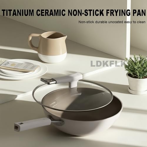 Wok de Titanio sin recubrimiento con tapa, 34cm miniatura 4