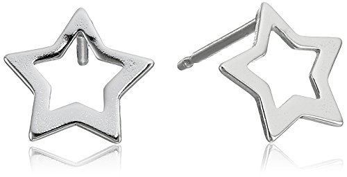 Sterling Silver Cutout Star Stud Earrings