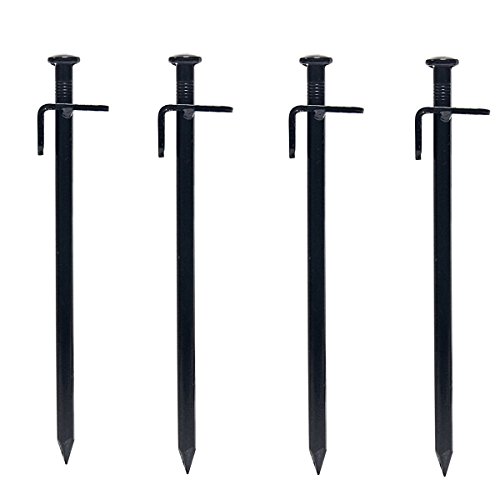 D&M 4er Set stabil Stahl Nagel Heringe mit Nagelkopf für Camping, Strand, Schnee (40CM)