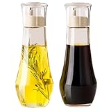 Summark Diamond Olive Oil Dispenser Bottle,Oil and Vinegar Dispenser for kitchen,Elegant Glass Cooking Oil Dispenser,Dispenser Bottle of 10 OZ - Set of 2