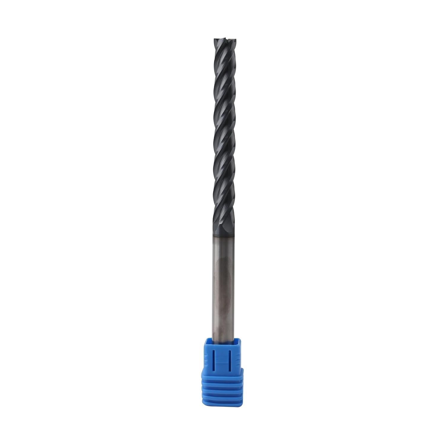 3/8'' Carbide Long End Mill, 4 Flute, AlTiN Coating, Square End Mills for Steels, 30 Degree Helix, CNC Router Bit, 3/8" Shank Diameter, 3" Length of Cut