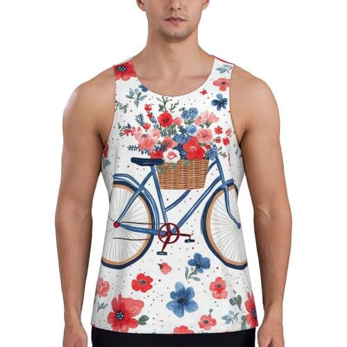 Camiseta sin mangas para hombre, transpirable, de secado rápido, para entrenamiento en la playa, tallas S-4XL, Flores 1, XXL