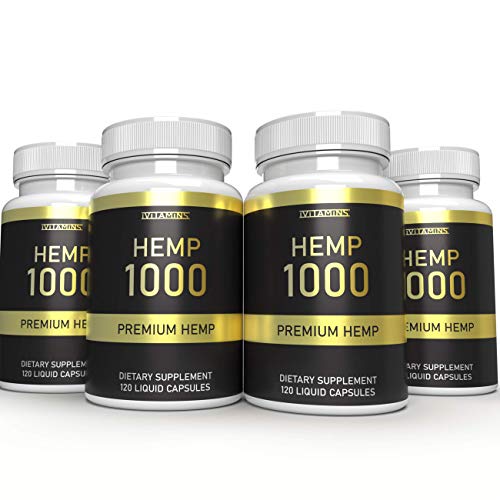 iVitamins Hemp Oil Capsules : May Help with Pain, Headaches, Stress Relief, Mood Support and More : Rich in Omega 369 Fatty Acids : Hemp Oil : Hemp Extract Softgels