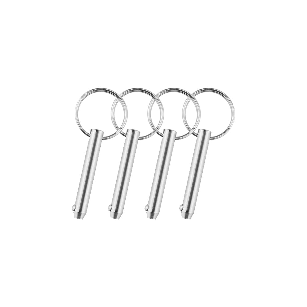 4PCS Quick Release Pin with Spring Loaded Ball End Circle Ring Stainless Steel, Bimini Tops for Boats Accessories(8×55mm)