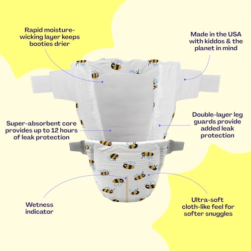 Image of Hello Bello Diapers, Size 4 (22-37 lbs) Wild Cats, 21 Count of Premium Disposable Baby Diapers, Hypoallergenic with Soft, Cloth-Like Feel