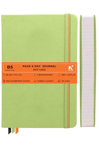 Carnet à pois B5 vert clair de 368 pages en couverture rigide