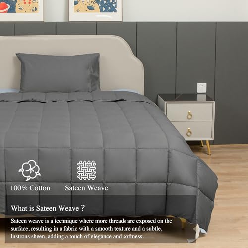 sunflower King Duvet Insert Comforter Down Alternative Filling Cotton Shell All Season Hypoallergenic Warm Breathable Noiseless Steel Gray Machine Washable 88"x104"with Corner Taps
