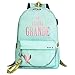 TOYUN USB Jeunesse Student Sac à Dos Séchant Ariana Fan Schoolbag Schoolbag Hommes Et Femmes Casseroles Décontractées Green A-32x15x45 cm