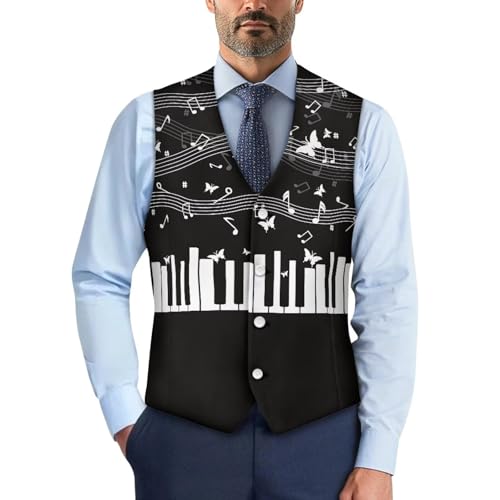 Mens Casual Business Suit Vest V Neck 4 Button Lightweight Formal Slim Fit Plus Size Vest Waistcoat Jacket S-4XL