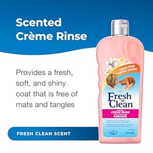 Petag Fresh n Clean Scented Creme Rinse Conditioner Classic Fresh Scent  18 Oz  Reduces Mats and Tangles with Vitamin E  Aloe Vera  Strengthens  Repairs Coats  Soap Free  Cucciolini Doodles Pet ag fresh n clean scented creme rinse conditioner classic fresh scent  18 oz  reduces mats and tangles with vitamin e  aloe vera  strengthens  repairs coats  soap free   cucciolini doodles
