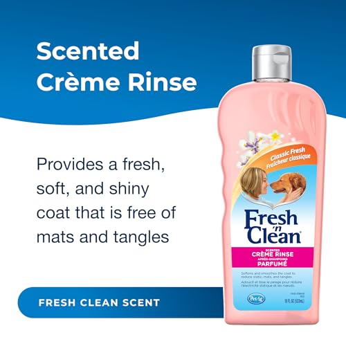 Petag Fresh n Clean Scented Creme Rinse Conditioner Classic Fresh Scent  18 Oz  Reduces Mats and Tangles with Vitamin E  Aloe Vera  Strengthens  Repairs Coats  Soap Free  Cucciolini Doodles Pet ag fresh n clean scented creme rinse conditioner classic fresh scent  18 oz  reduces mats and tangles with vitamin e  aloe vera  strengthens  repairs coats  soap free   cucciolini doodles
