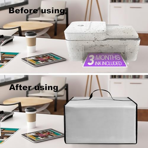Image of Tablet Printer Cover Mobile Printer Case for HP Envy 6555e / DeskJet 4255e /Plus 651 /G3270 /MFC-J4335DW Wireless All-in-One Color Inkjet Printer, Scanner, Copier (Silver)