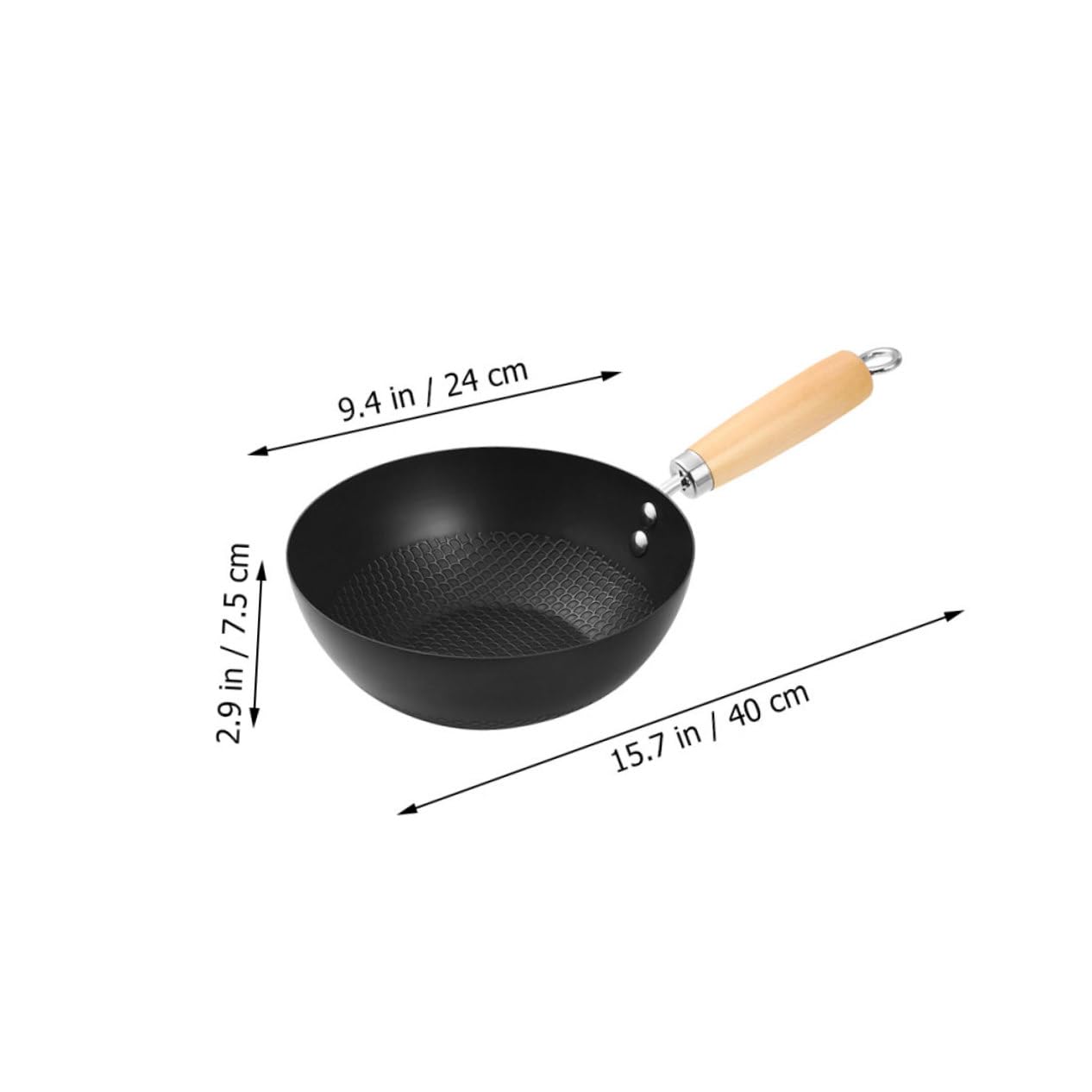 Antihaftbeschichtete Bratpfanne, Wok, Bratpfanne, Grillpfanne, Küche, Kochgeschirr-Set, Schwarz, 40 x 24 x 7,50 cm