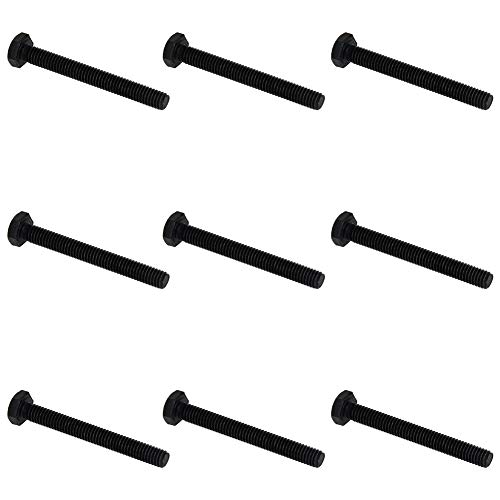Image of Aicosineg M4 x 35mm Carbon Steel Grade 8.8 External Hex Head Screw Bolts Metric Thread Hexagon Bolts Fastener, 38 x 7 x 7mm (Lx W x H) for Hardware Furniture Machinery Black 50pcs