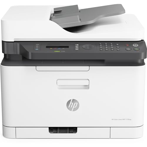 HP Color Laser MFP 179fnw 4ZB97A, Impresora Láser Color Multifunción, Imprime, Escanea, Copia y Fax, Wi-Fi, Ethernet, USB 2.0 alta velocidad, HP Smart App, Panel de Control LCD, Blanca