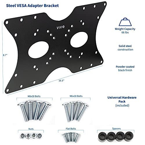 VIVO Steel VESA LCD LED TV Mount Adapter Plate Bracket for Screens 32" to 55", Black, up to 400x200mm VESA - Image 2